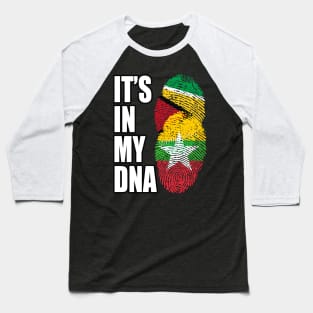 Guyanese And Burmese Mix Heritage DNA Flag Baseball T-Shirt